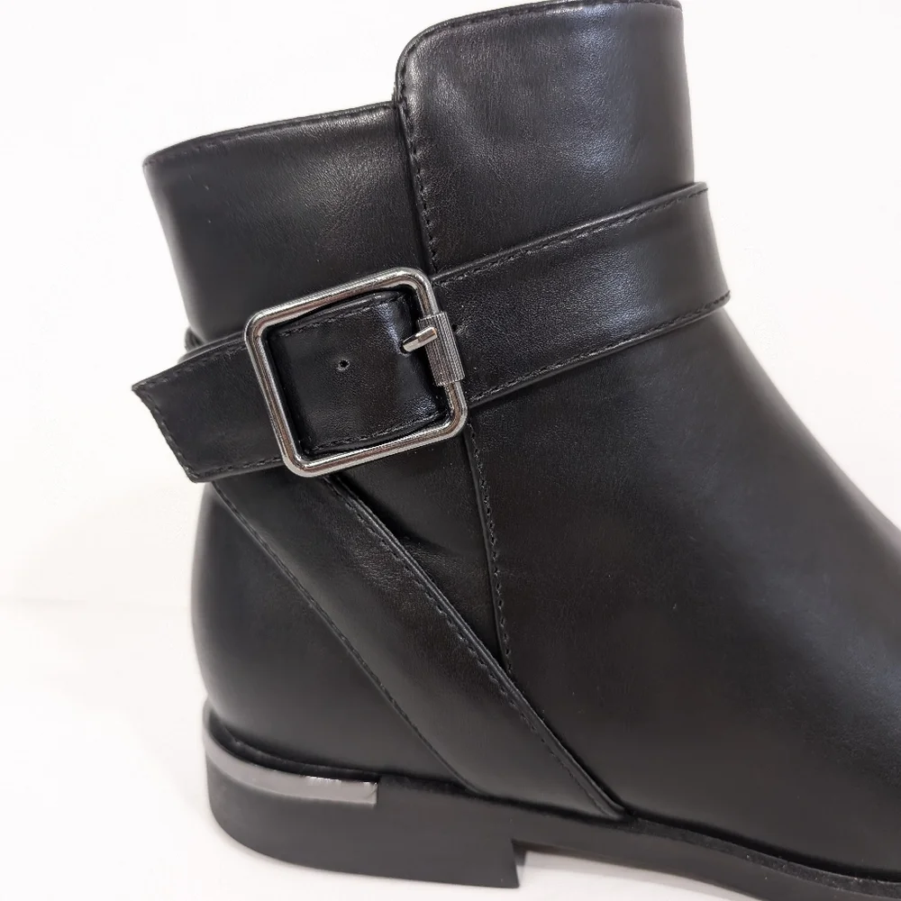 Nine West Akimy Ankle Boots sz 6.5 NEW Women Faux Black Leather Booties